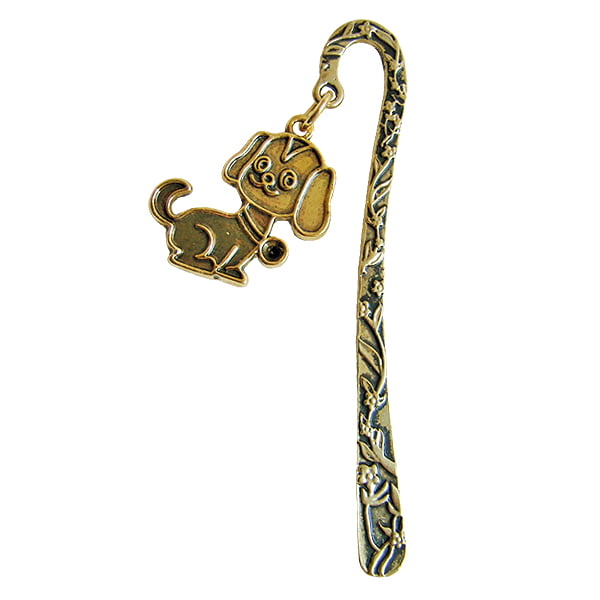 Boekenlegger hondje goudkleur