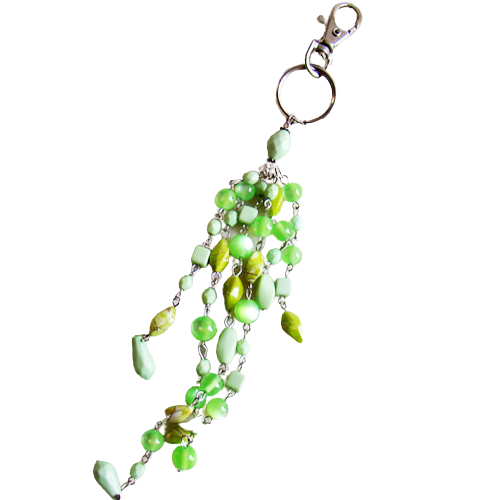 Sleutelhanger of tashanger groene kralen