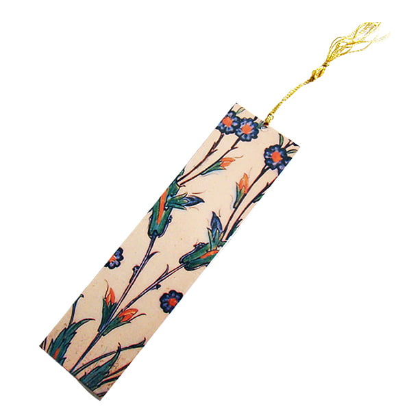 Boekenlegger geplastificeerd bloemen