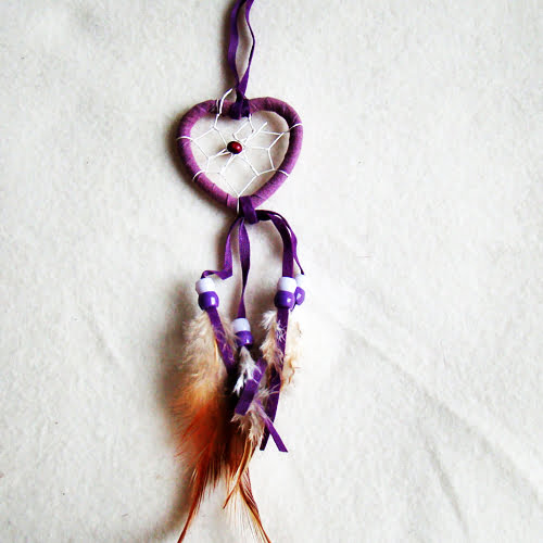Dromenvanger hartje 5 cm paars