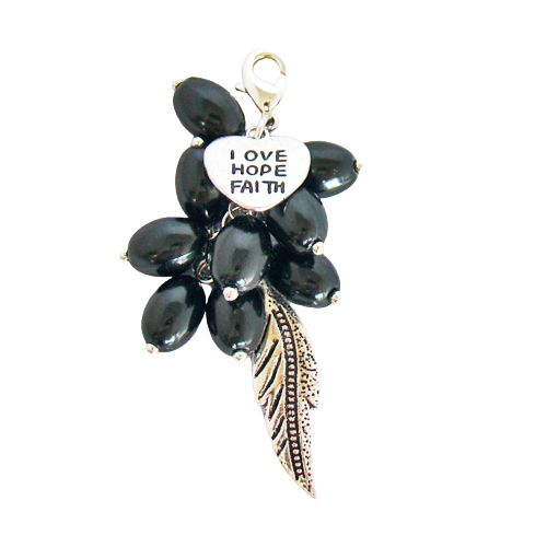 Hangertje love hope faith zwart