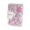 Visitekaartjes etui crème met roze bloemen