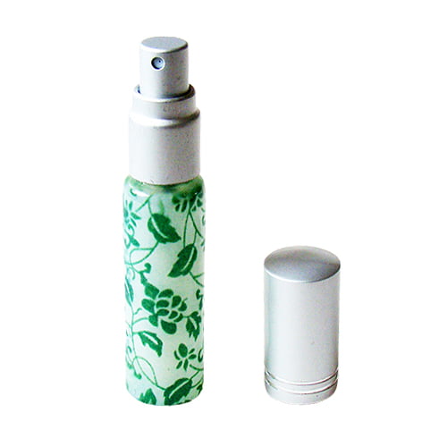 Parfumverstuiver wit met groene bloemetjes