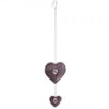 Hangend metalen hart in antiek-look, paars