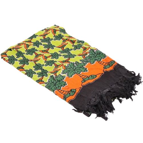 Sarong 12, oranje/groen/zwart/wit