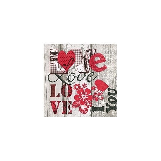Servet I love you (5 stuks)