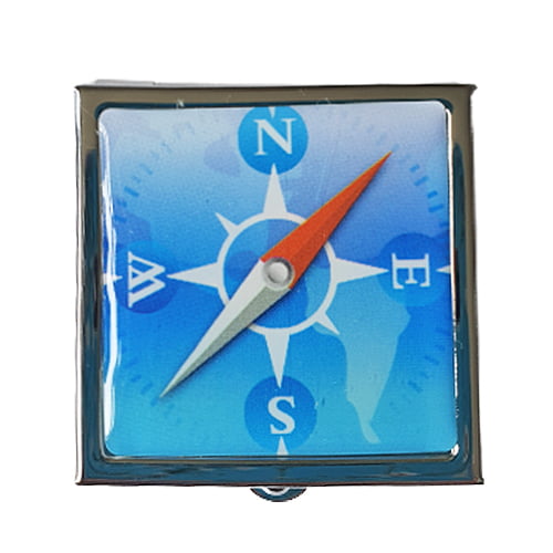 Pillendoosje kompas blauw