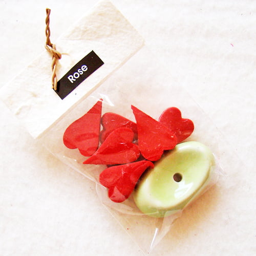 Wierookhartjes met houder - rose