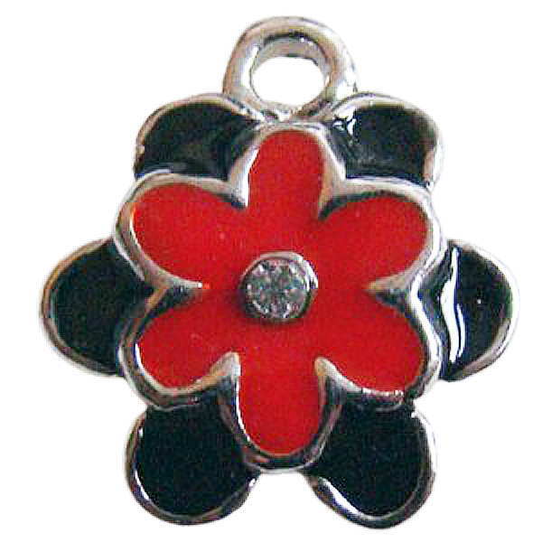 Bedel bloem zwart/rood