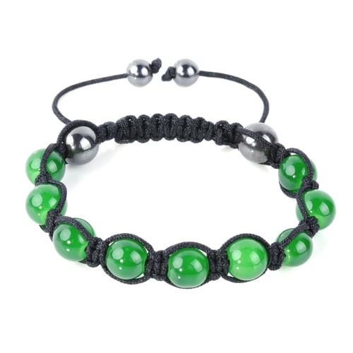 Shamballa armband groen met zwart