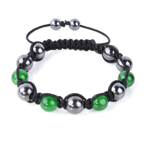 Shamballa armband groen met zwart