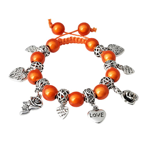 Shamballa armband met bedels oranje