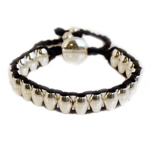 Lulu armband zilver/zwart