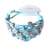 Blauwe gevlochten armband met kraaltjes