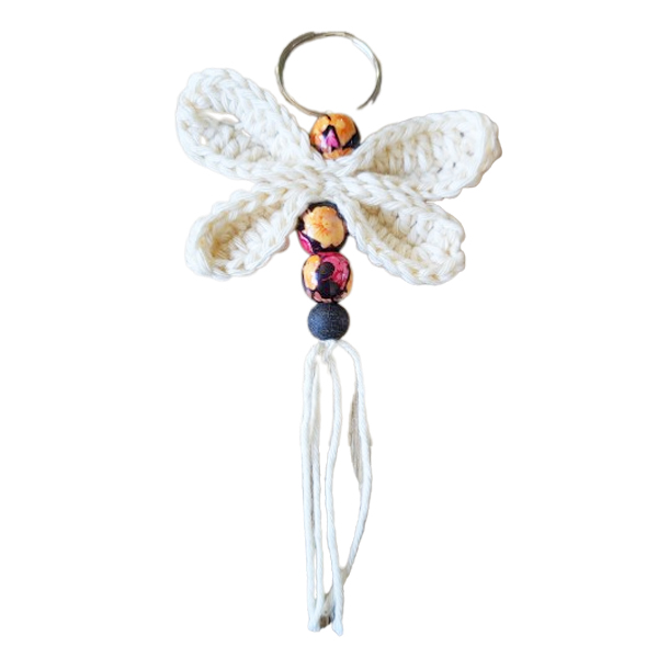 TSH00384-sleutelhanger-libelle-greme-zwart-oranje-roze.jpg Libelle sleutelhanger crème zwart oranje