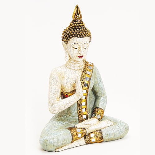 Zittende boeddha blauw, 29x19x10 cm