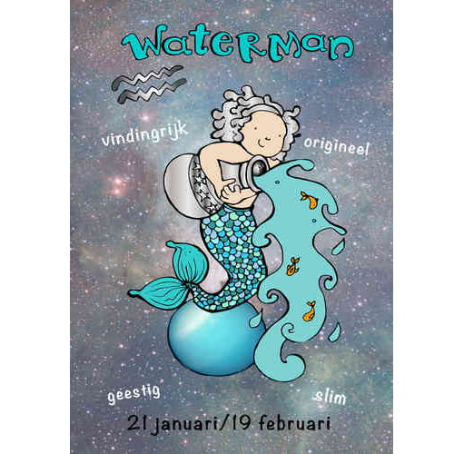 waterman.jpg Kaart sterrenbeeld Waterman - Sidedish