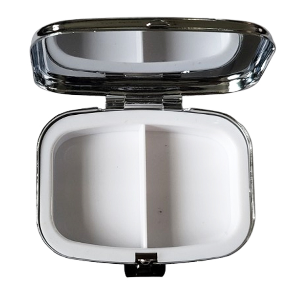 pillendoosje rechthoek binnenzijde 2 vakjes binnenzijde rechthoekig pillendoosje met 2 vakjes