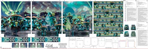 kindertas Aliens 22304 Leuke kinderrugtas van Stenzo om zelf te naaien, met 4 verschillende afbeeldingen