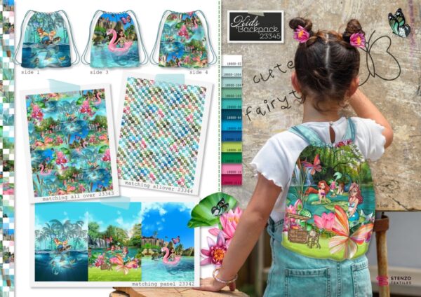 kindertas 23345 mermaids-2 Leuke kinderrugtas van Stenzo om zelf te naaien, met 4 verschillende afbeeldingen