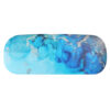 Mooie hardcase brillenkoker met blauw/goud marmermotief