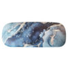 Mooie hardcase brillenkoker met blauw/goud marmermotief