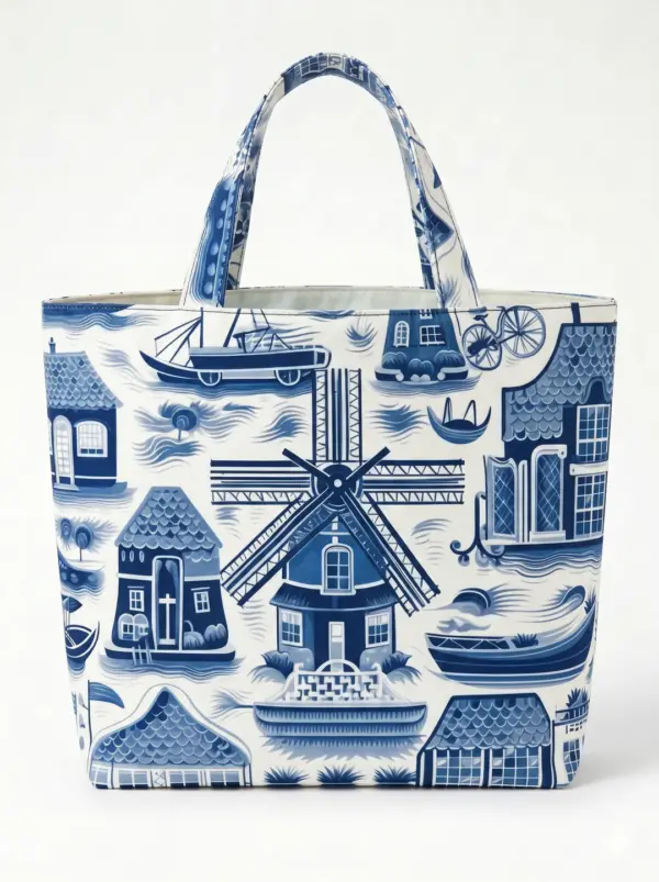 Tas paneel Heritage blue blauw/wit