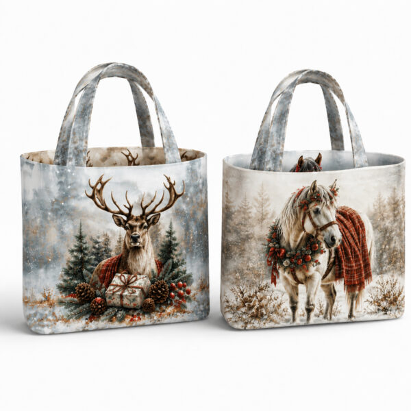 Mooi taspaneel van Stenzo met winterse tafelen met rendieren en paarden